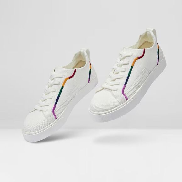 Vivaia Kama rainbow white lace up sneakers women’s shoe size 8 - Picture 1 of 11